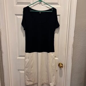 NWT DKNY Donna Karan New York Blue & White Dress Size 14 Career Casual Pockets
